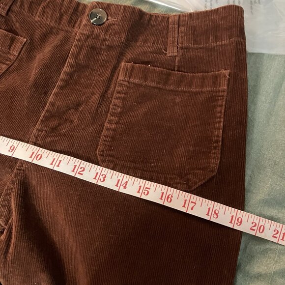 Velvet Heart Alyx Toffee Pants Womens 28 Brown Corduroy Cropped Wide Leg - Picture 12 of 13